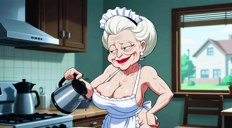 AI Porn: Ai Matures in Kitchens with Big Tits