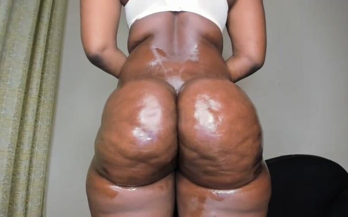 Big black clapping booties: Jack off to My Behemoth Ass Oiled up and Completely...