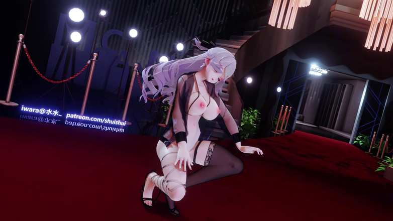 MikuMotion: [mmd]hot Růžová obvaz na jednu nohu černá hedvábí