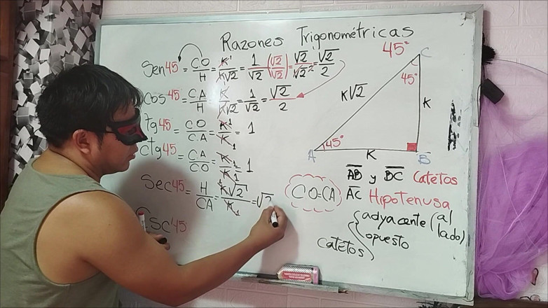 Rosaroja: 16 Trigonometry: 45 Angle - Trigonometric Ratios