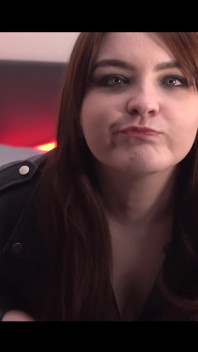 Pretty Woman in a Leather Jacket Dancing Before Sex