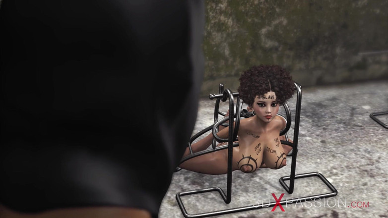 3dxpassion: College girls in human cages fucked by a savage man...
