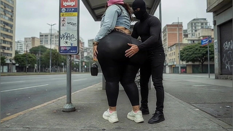 Animate golden: Masked BBW Teases Stranger with Huge Ass at Train Station -...