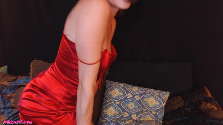 AdalynnX: AdalynnX - rode jurk pure panty spuitend