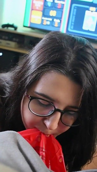 POV Blowjob and Beachball Blow Playing Games - Bunny Looner