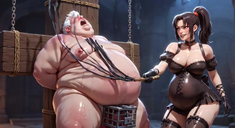 YOUR BEST FANTASY: Dominatrix Whips Bound Slaves Caged Penis - Extreme Humiliation