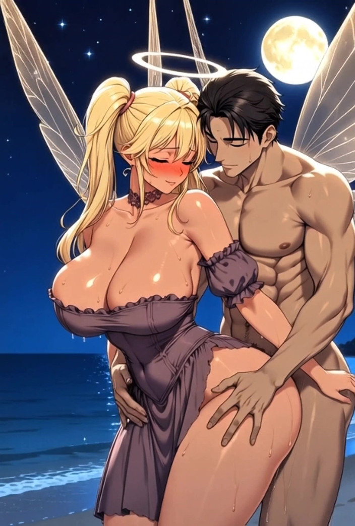 Stories&Anime: Hentai donnona fata viene scopata crudamente sulla spiaggia di luna -...