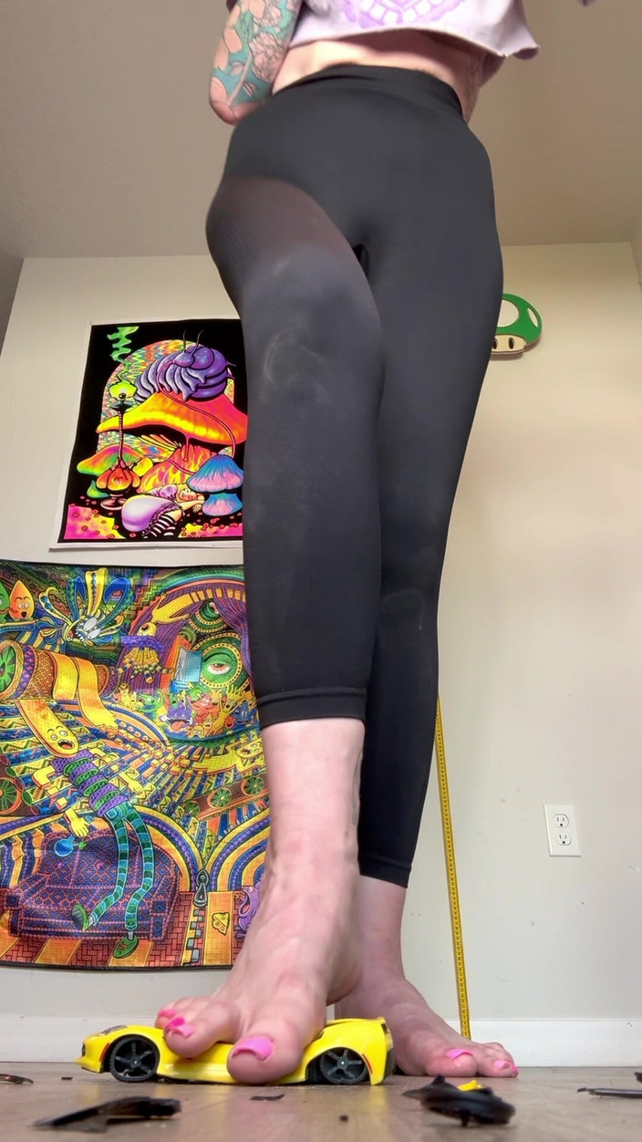 Peppermint Giantess: Rozbicie modelowego samochodu z moim rozmiarem 16 stóp