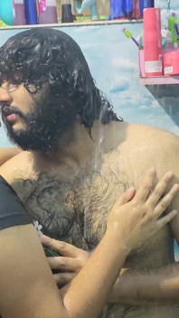 Hot Couple Bath Romance in Bathroom