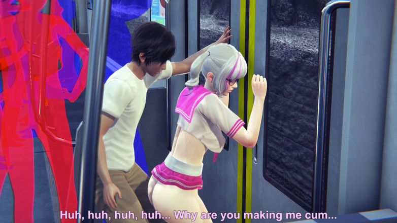 Waifu club 3D: Un mec masturbe la chatte d'une étudiante dans le métro