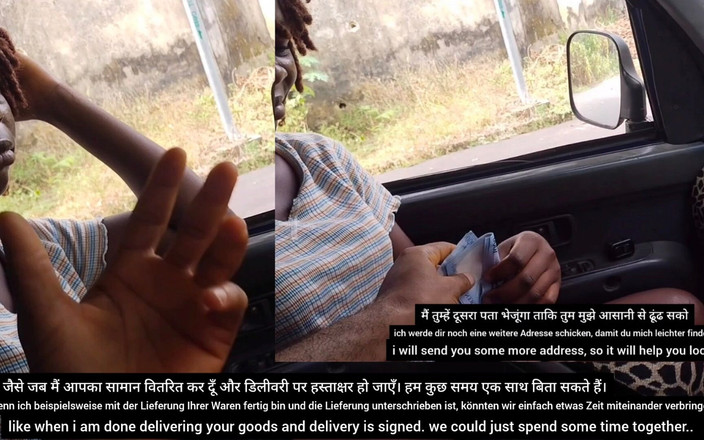 Ebony teens tv: 백인 화물 운전사는 운송 호의로 아프리카 십대 상인을 유혹합니다.