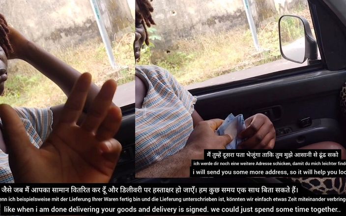 Ebony teens tv: Bílý řidič nákladu svádí afrického teen obchodníka s dopravními favory