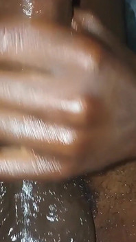Cms Stroking His Big Black Cock (bbc) with Lots of Oil