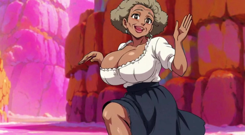 Huge Boobs: Grote borsten oma dansende animatie