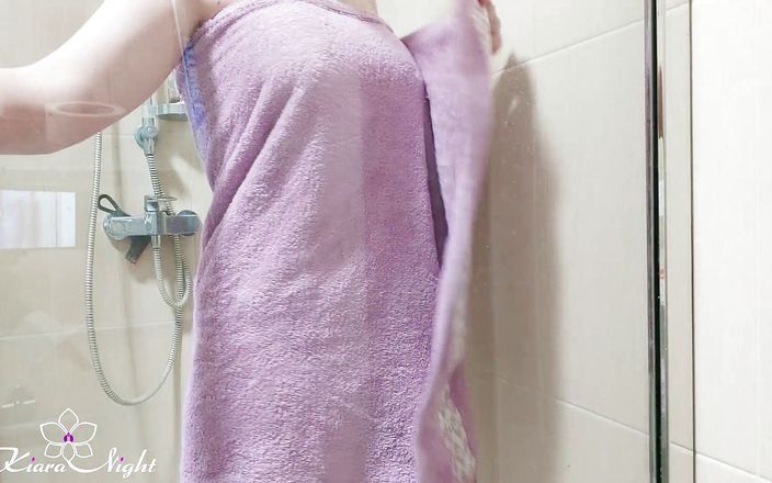Kiara Night: Busty teen masturbate pussy in the shower and orgasm