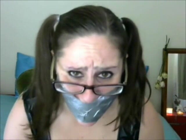 Selfgags classic: Gagged webcam model! (episode 1 of 2)