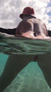 Naked MILF Swimming with Anal Plug Underwater