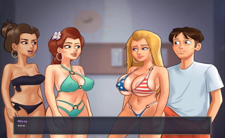 Hentai World: Summertime Saga - Massage Boobs on Beach My Girlfriend