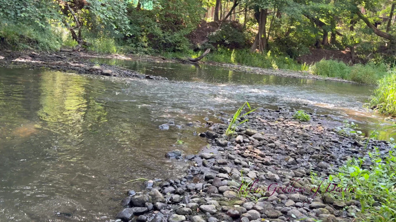 Lily, Goddess of Desire: Cute Teen in Costume Playing in the River Like in...