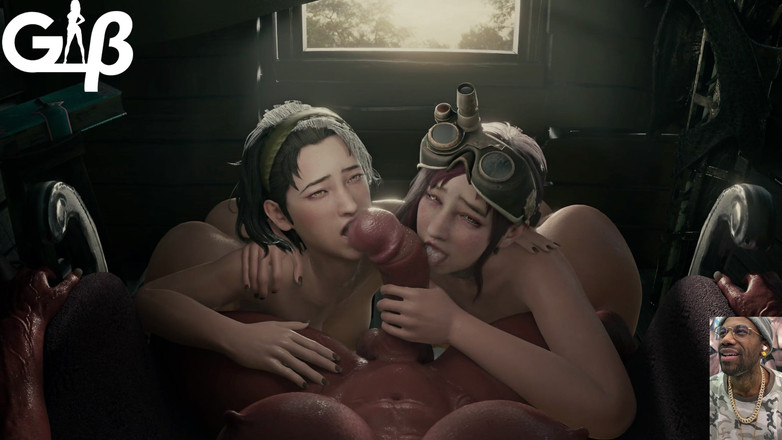 L6RD7BLU3 FUTA: Zwei schlampen lecken an einer großen brust, transgender-bbc, verrückter moxxi,...