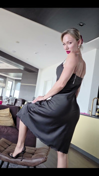 I Love These Stockings and the Dress - Silky, Flowy, and so Provocative