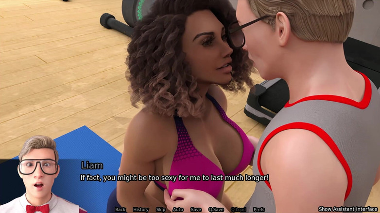 Studio-77: セックスボット ステフ ルート #1 アニメーションポルノ ゲームプレイ - 混血の美女たちがオタクを自慰する