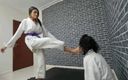 MF Video Brazil: Karate fight Amanda VS Nataly - Power kicks with model feets