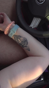 Messing with Pussy in the Car - Tits, Legs, Public