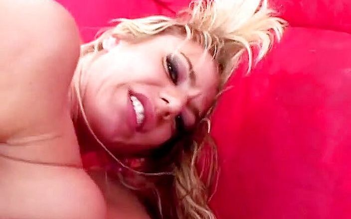 Anal seduction: Blonde nymph with tiny boobies gives head then rides a...