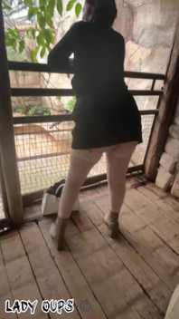 Slut in Public Visits Butt Plug Micro Skirt and Garter Belt