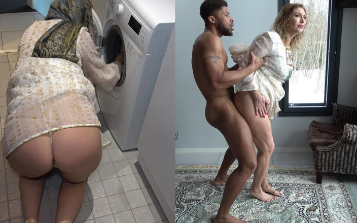 Amateur Homemade Porn: BBC Stepson Helping His Hijabi Stepmother with the Laundry