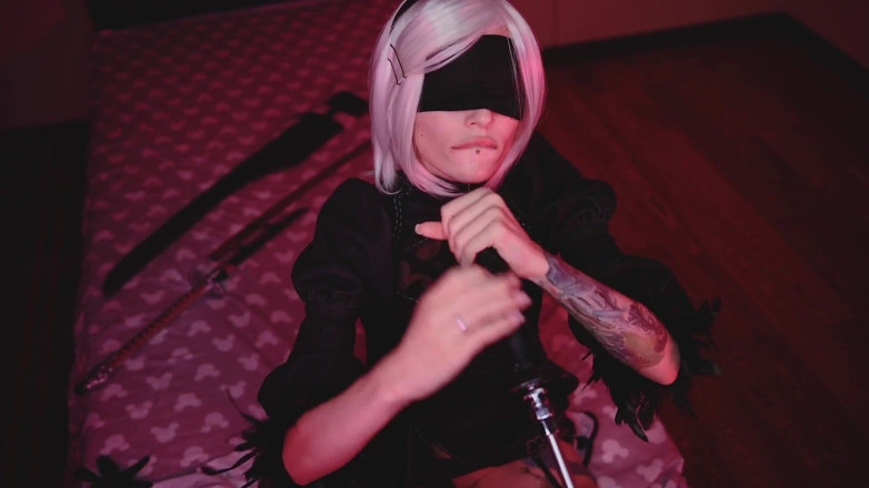 Mysweetalice: BBC Nier Automata cosplay BBC blowjob Mysweetalice aka Mykinkydope