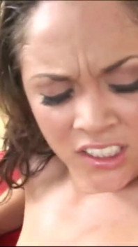 Hairy brunette with small tits banged in her pussy