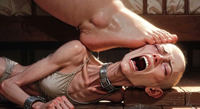 YOUR BEST FANTASY: Maîtresse Grosse Marche sur le visage d’une esclave maigre - Humiliation...