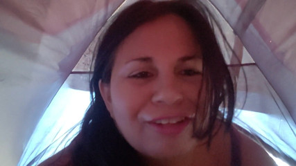 Riderqueen: Stepmomy cowgirl in tent outdoors