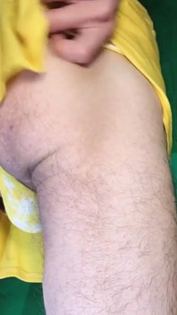 Tiny Yellow Plaid Thong Under Yellow Skirt
