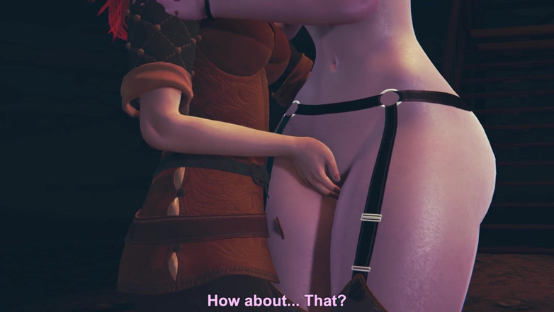 Waifu club 3D: Dark and light elf masturbate pussies to each other