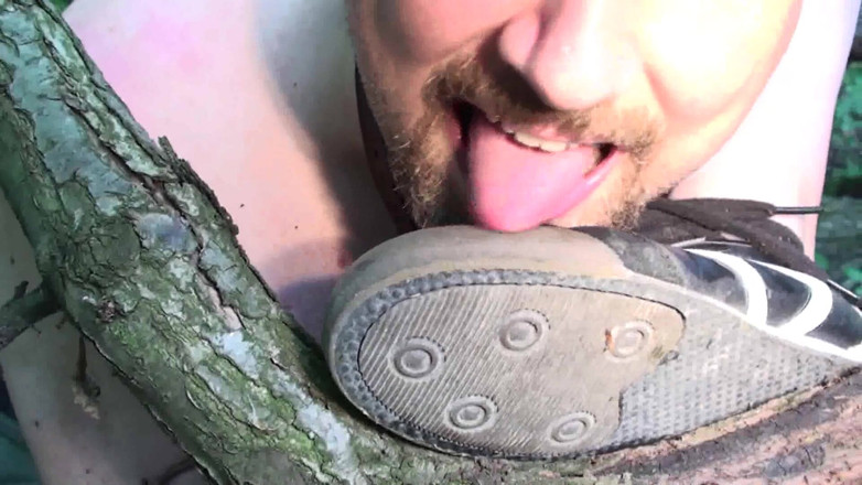 Foot Girls: Slave licks clean dirty shoes