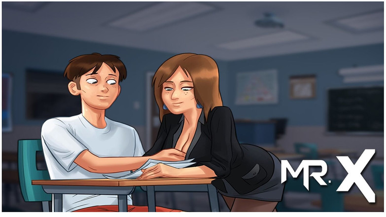 Mr Studio X: SummerTimesaga - учительница дает ее сиськи на прикосновение E1 # 44