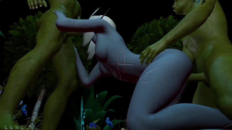 Wraith ward: Elf is having a threesome with two orcs