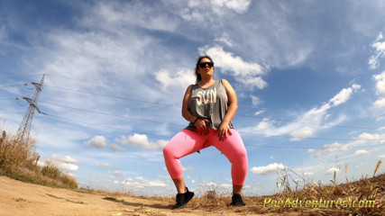 Pee Adventures: Fat desperate girl wet her pants again