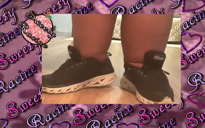 Sweety Racine: Ebony SSBBW Shows off Big Feet in Sneakers