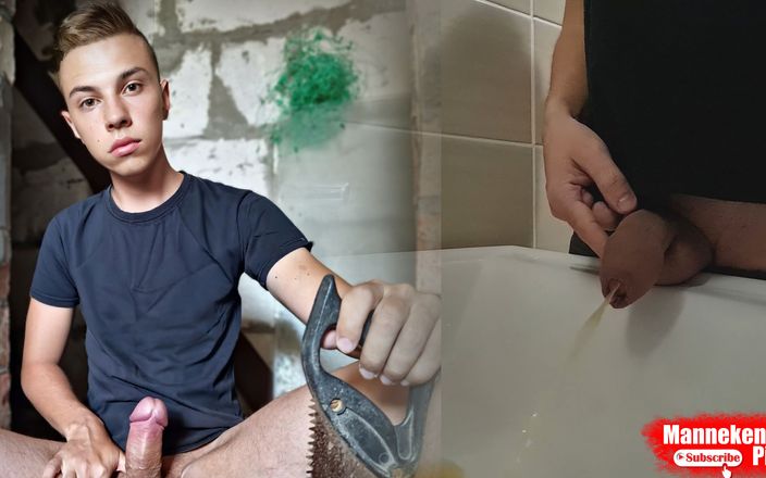 Manneken pis: Genç adam benzin istasyonunda lavaboya işiyor