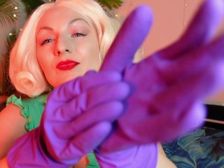 Arya Grander: Purple household gloves ASMR sexy video (Arya Grander)