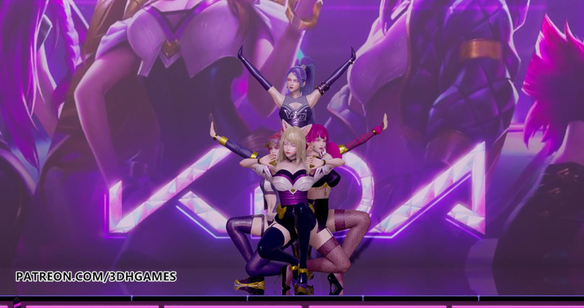 3D-Hentai Games: Rosa negra - como te gusta ese striptease, Ahri, Akali, Evelynn,...
