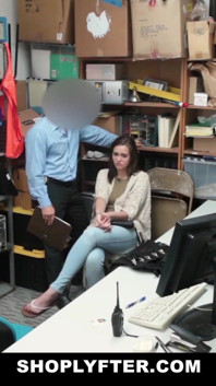 Inexperienced teen and hot step mom punished for shoplifting in the backroom