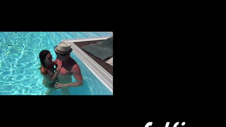 Deutschland porn: Young Brunette Gets Fucked by Big Cock by the Pool