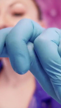Asmr Video- Hot Sounding - Blue Nitrile Gloves Fetish Close up Video