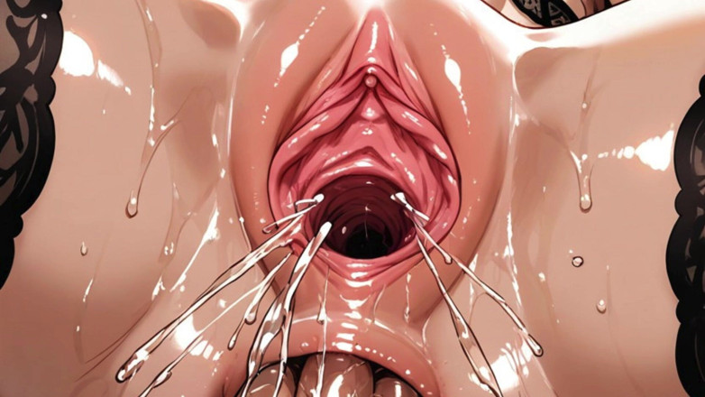 Trans-Men FTM Hentai: Close-up of the Blond Guy's Little Pussy and Dick. Hentai...
