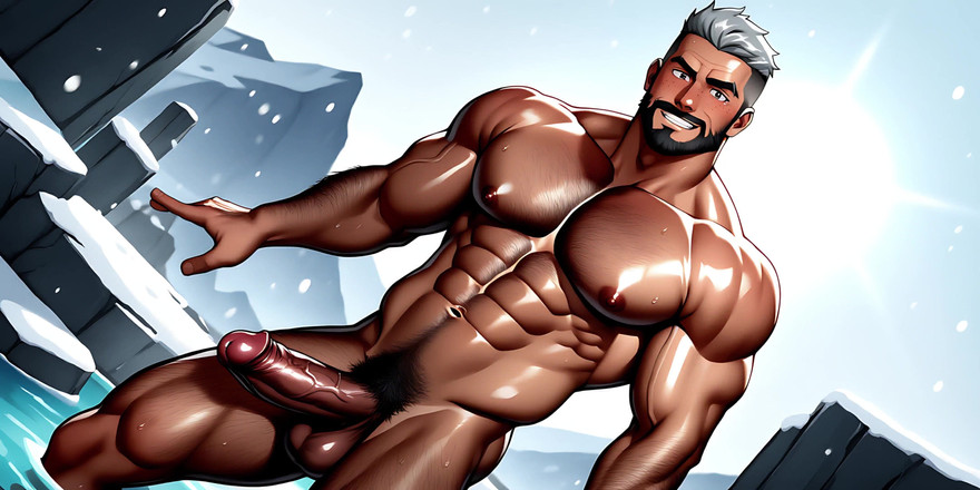 Erotic Man: बर्फ में पूरी तरह से नग्न मर्द